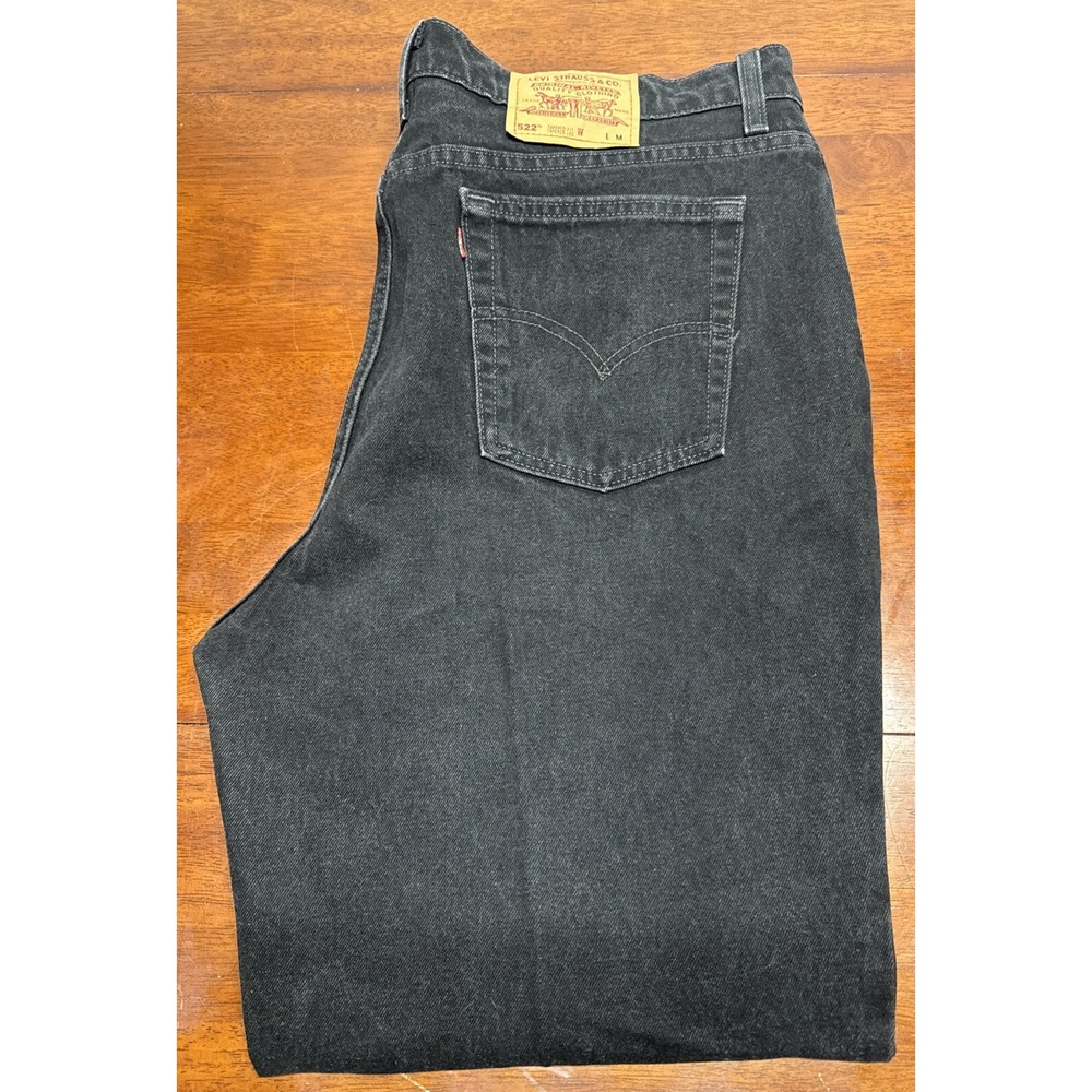 LEVI'S 522 Tapered Fit Women's Size 22 Medium Black Faded 40x30.5 Made In USA